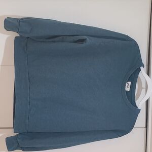 Pact Teal Blue Open Back Sweatshirt